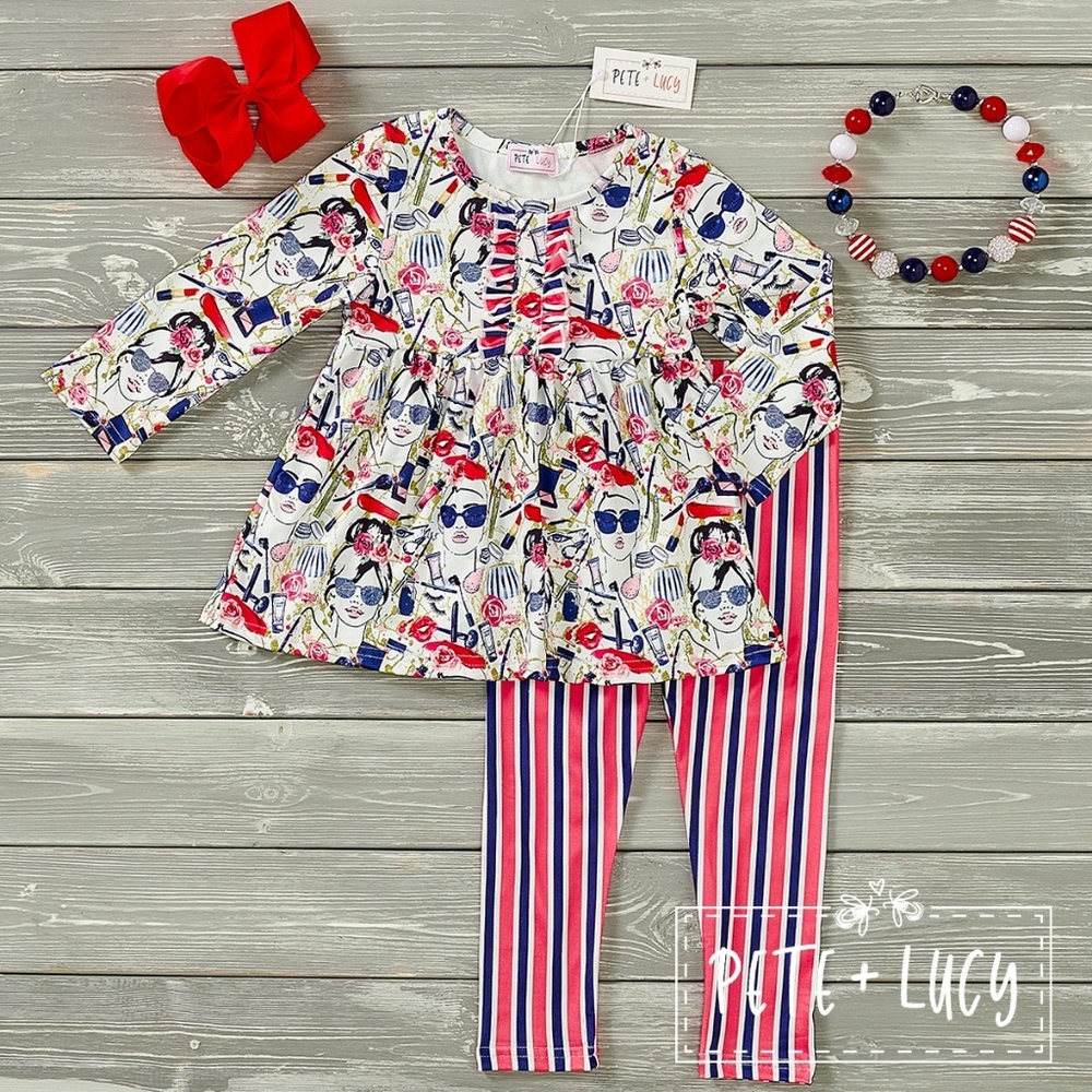 Glamour Stripe Pant Set